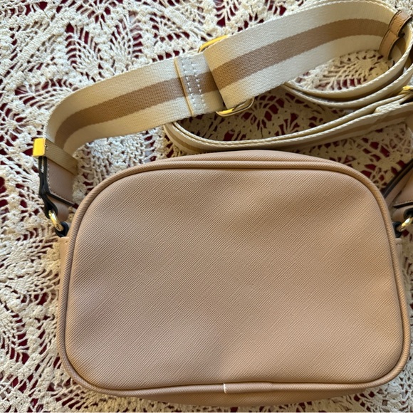 New Draper James crossbody purse bag lined navy gingham striped strap - Picture 6 of 7